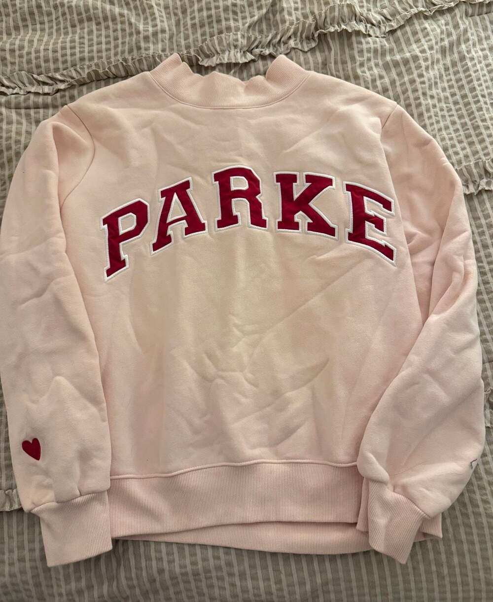 Parke Pink and Red Valentine's Mock Neck Sweatshirt S/M